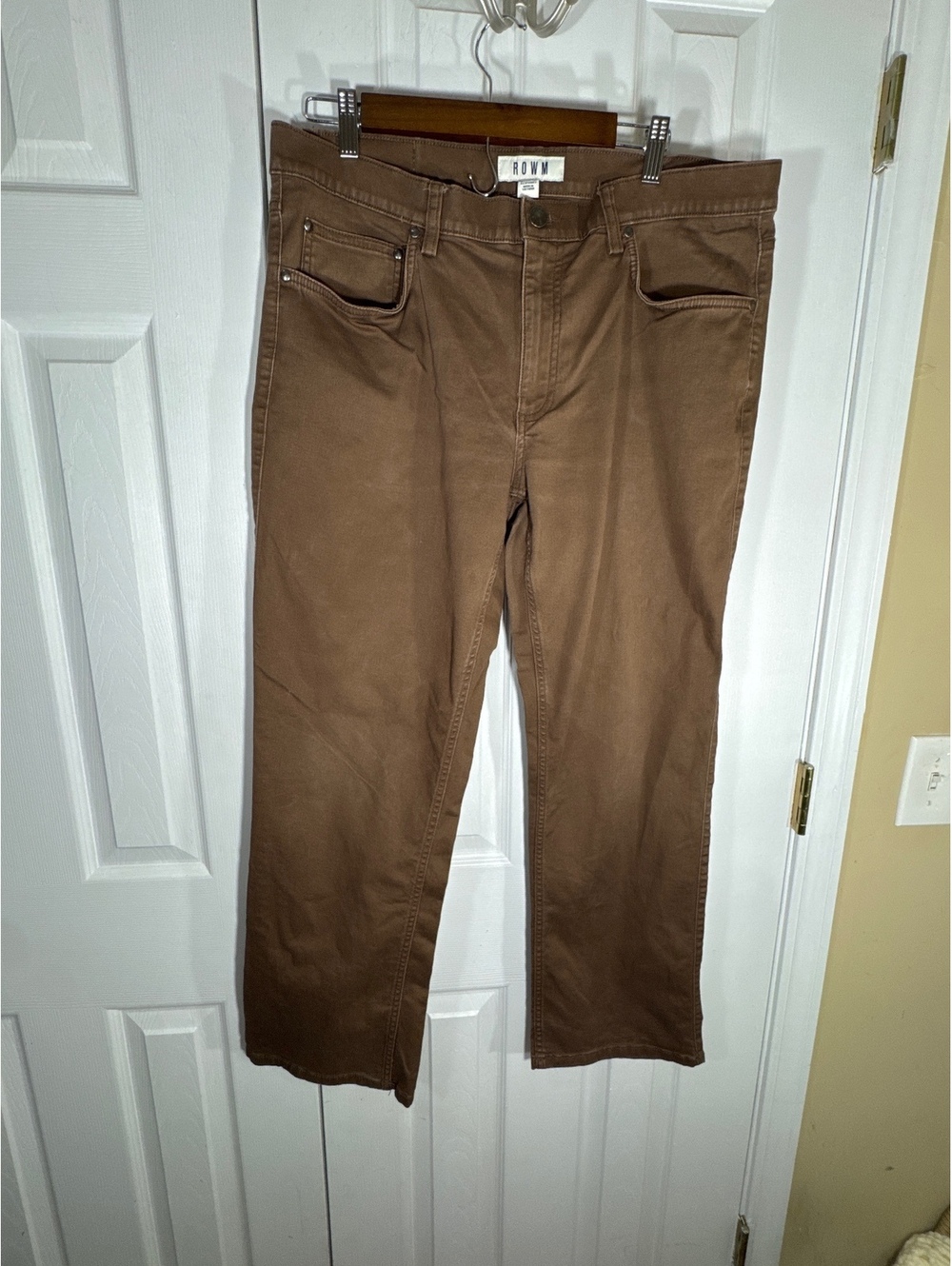 ROWM Brown Cotton Spandex Pants Size 36x30